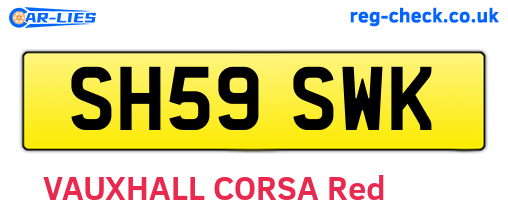 SH59SWK are the vehicle registration plates.