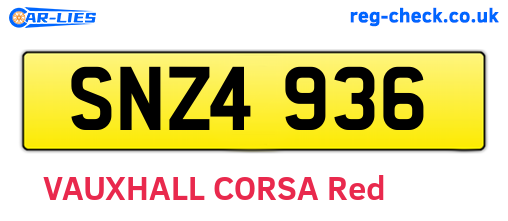 SNZ4936 are the vehicle registration plates.