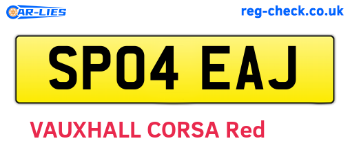 SP04EAJ are the vehicle registration plates.