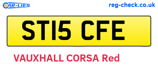 ST15CFE are the vehicle registration plates.