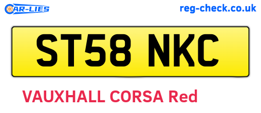 ST58NKC are the vehicle registration plates.