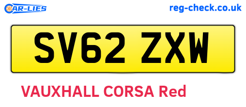 SV62ZXW are the vehicle registration plates.