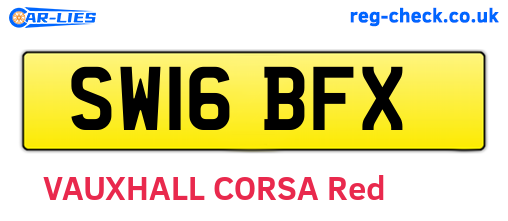 SW16BFX are the vehicle registration plates.