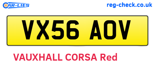 VX56AOV are the vehicle registration plates.