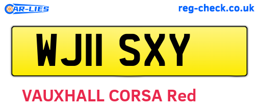 WJ11SXY are the vehicle registration plates.