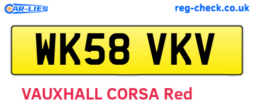 WK58VKV are the vehicle registration plates.