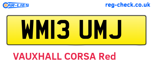 WM13UMJ are the vehicle registration plates.