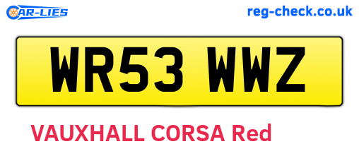 WR53WWZ are the vehicle registration plates.