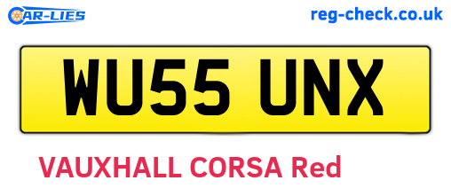 WU55UNX are the vehicle registration plates.