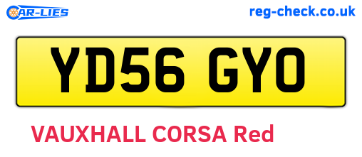 YD56GYO are the vehicle registration plates.