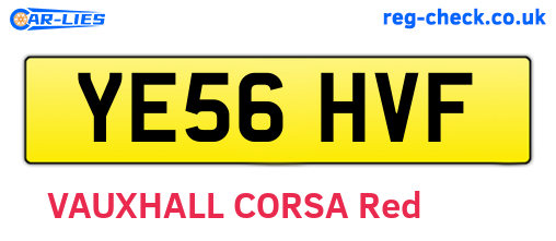 YE56HVF are the vehicle registration plates.