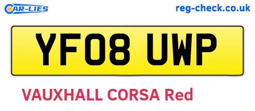 YF08UWP are the vehicle registration plates.