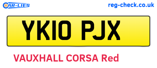 YK10PJX are the vehicle registration plates.