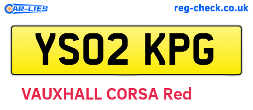 YS02KPG are the vehicle registration plates.