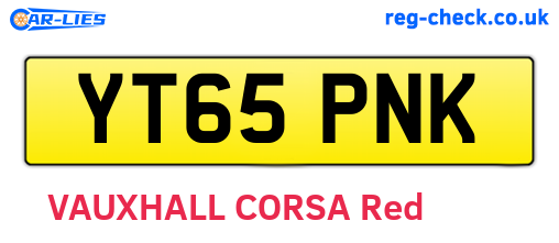 YT65PNK are the vehicle registration plates.