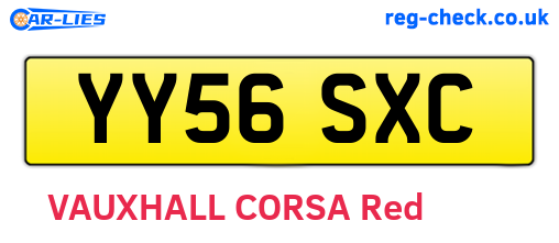 YY56SXC are the vehicle registration plates.