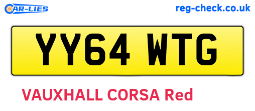 YY64WTG are the vehicle registration plates.
