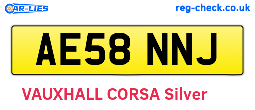 AE58NNJ are the vehicle registration plates.