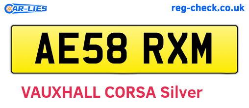 AE58RXM are the vehicle registration plates.