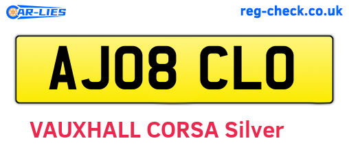 AJ08CLO are the vehicle registration plates.