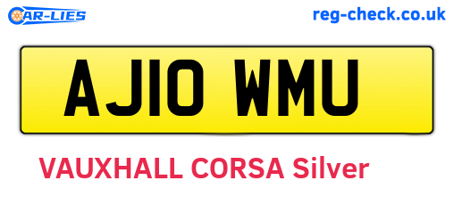 AJ10WMU are the vehicle registration plates.