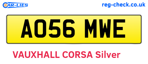 AO56MWE are the vehicle registration plates.