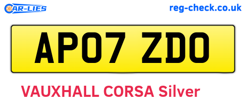 AP07ZDO are the vehicle registration plates.