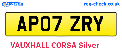 AP07ZRY are the vehicle registration plates.