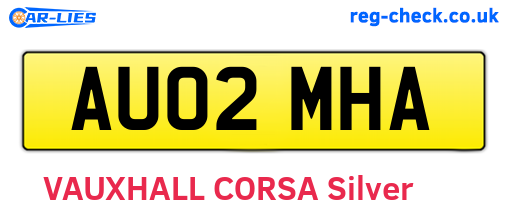 AU02MHA are the vehicle registration plates.
