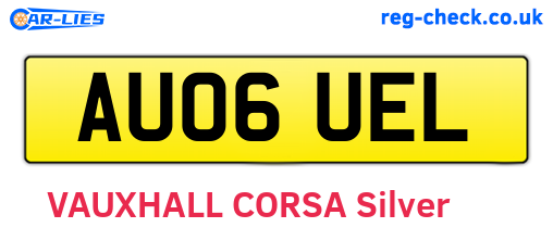 AU06UEL are the vehicle registration plates.