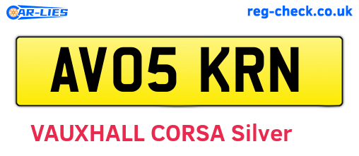AV05KRN are the vehicle registration plates.