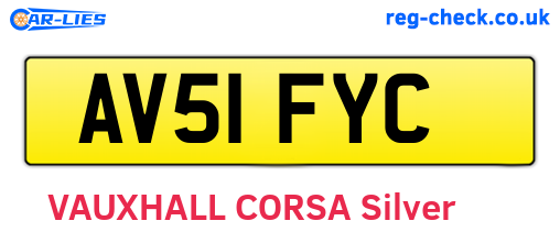AV51FYC are the vehicle registration plates.