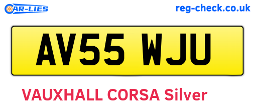 AV55WJU are the vehicle registration plates.
