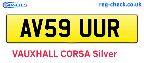 AV59UUR are the vehicle registration plates.