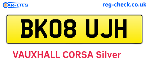 BK08UJH are the vehicle registration plates.