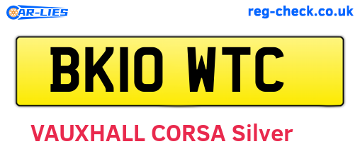 BK10WTC are the vehicle registration plates.