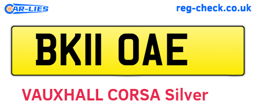 BK11OAE are the vehicle registration plates.