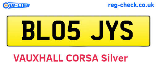 BL05JYS are the vehicle registration plates.