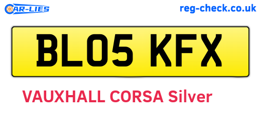 BL05KFX are the vehicle registration plates.