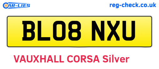 BL08NXU are the vehicle registration plates.