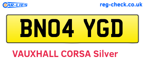 BN04YGD are the vehicle registration plates.