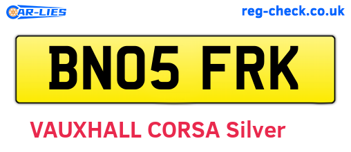 BN05FRK are the vehicle registration plates.