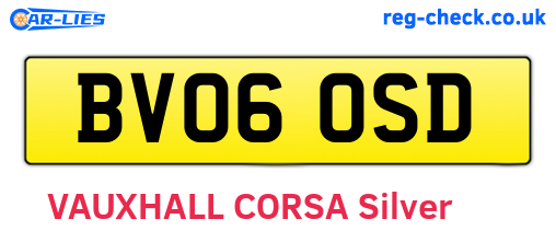 BV06OSD are the vehicle registration plates.