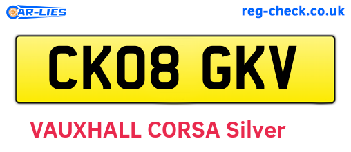 CK08GKV are the vehicle registration plates.