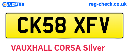 CK58XFV are the vehicle registration plates.