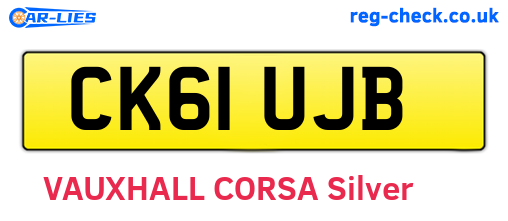 CK61UJB are the vehicle registration plates.