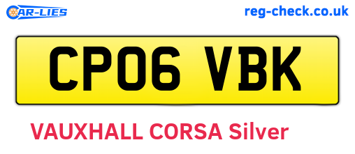 CP06VBK are the vehicle registration plates.