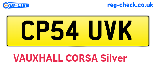 CP54UVK are the vehicle registration plates.