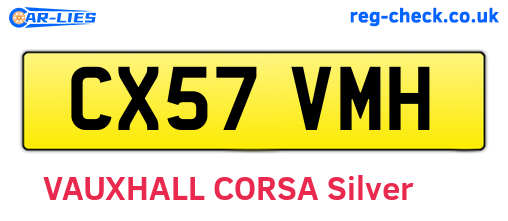 CX57VMH are the vehicle registration plates.