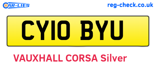 CY10BYU are the vehicle registration plates.